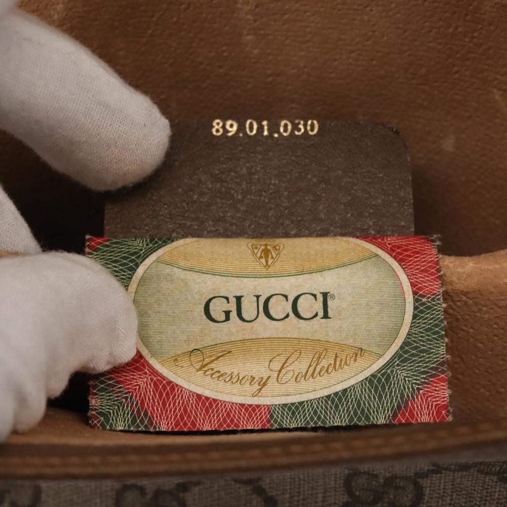 GUCCI GG Supreme Web Sherry Line Clutch Bag PVC Beige Red 89 01 030 Auth bs29490 - Picture 12 of 16